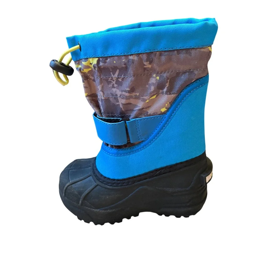 Columbia Kids Waterproof Winter Snow Boots‎ Size 8 Blue Camo Youth